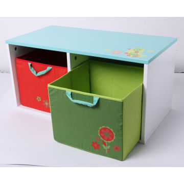 Abastecimento de Fábrica de Madeira de Brinquedo de Armazenamento de Container de Madeira com Gaveta de Tecido Kids Furniture